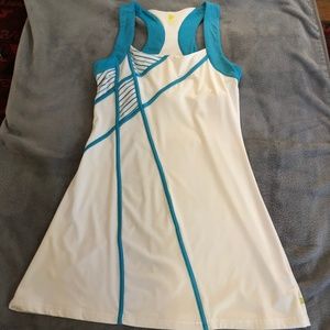 PURE LIME TENNIS DRESS WHITE & TURQUOISE sz S 4/6